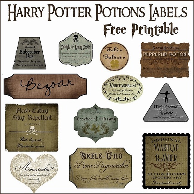 Template Harry Potter Printables