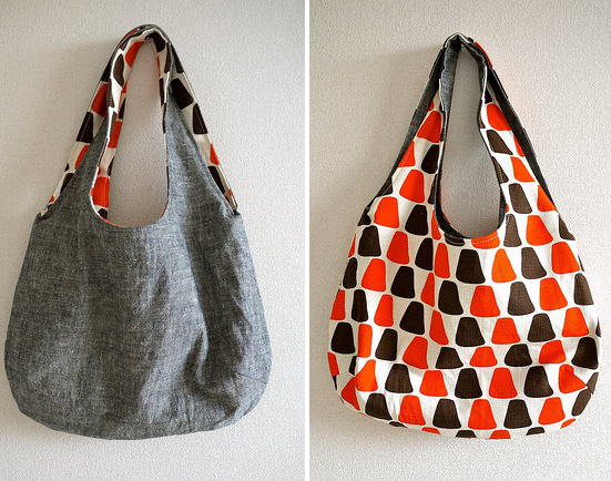 gifts to sew - reversible geometric bag