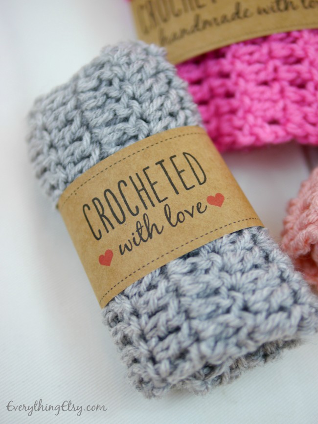 Crocheted With Love Printable Label on EverythingEtsy.com