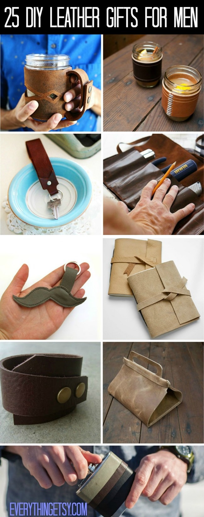 25 DIY Leather Gifts for Men - Tutorials at EverythingEtsy.com
