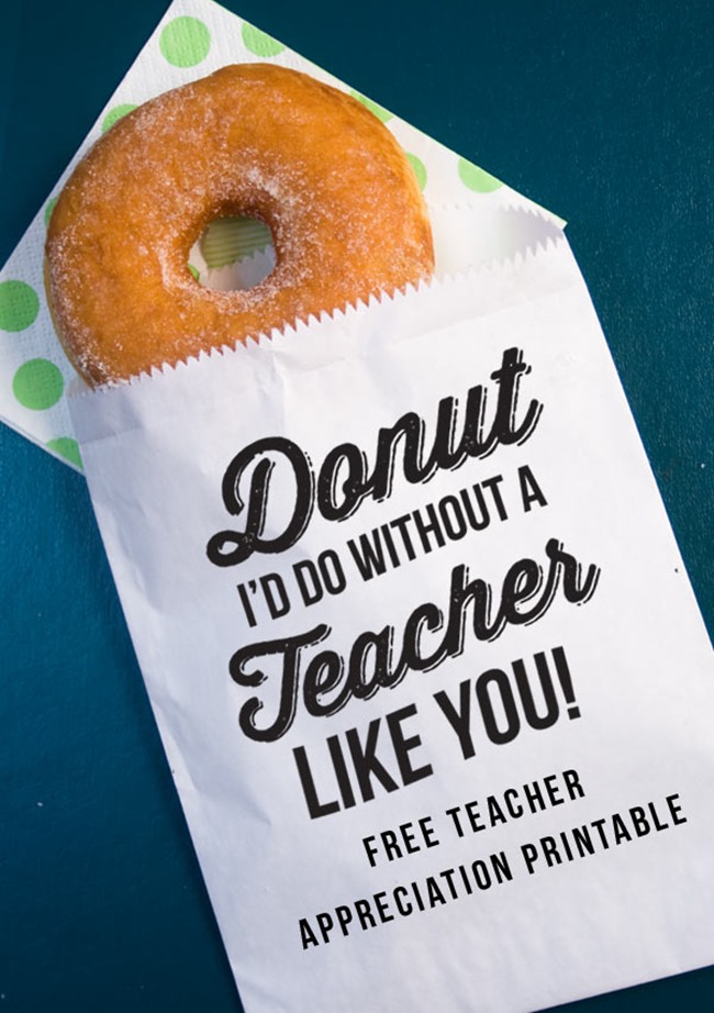 Teacher Appreciation donut holder printable