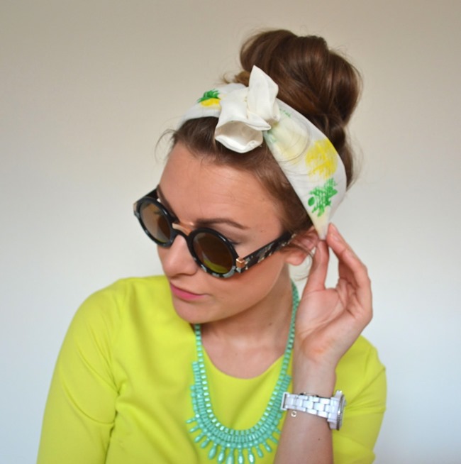 DIY Pineapple Print Headband Tutorial