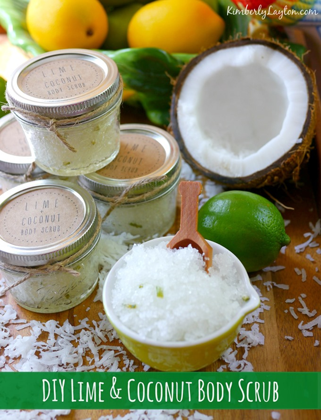 DIY Lime and Coconut Body Scrub on KimberlyLayton