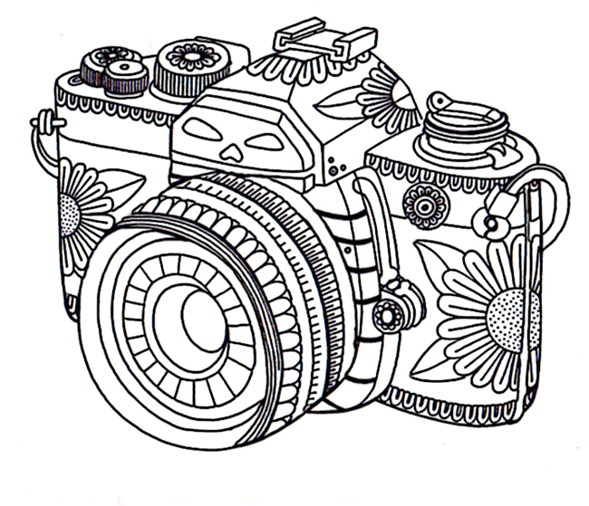 Coloring Page Camera Free adult coloring pages camera