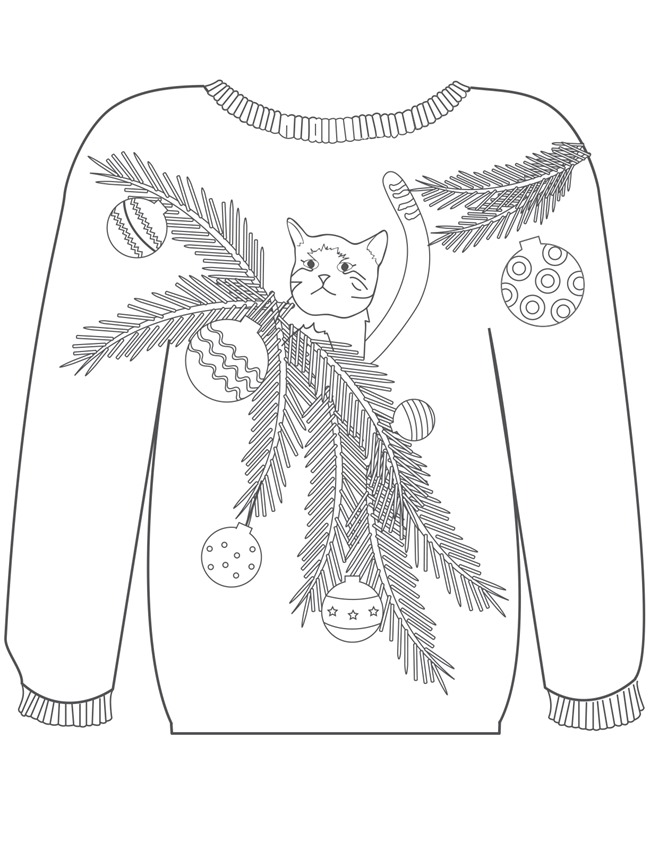 ugly christmas sweater coloring pages - photo #1