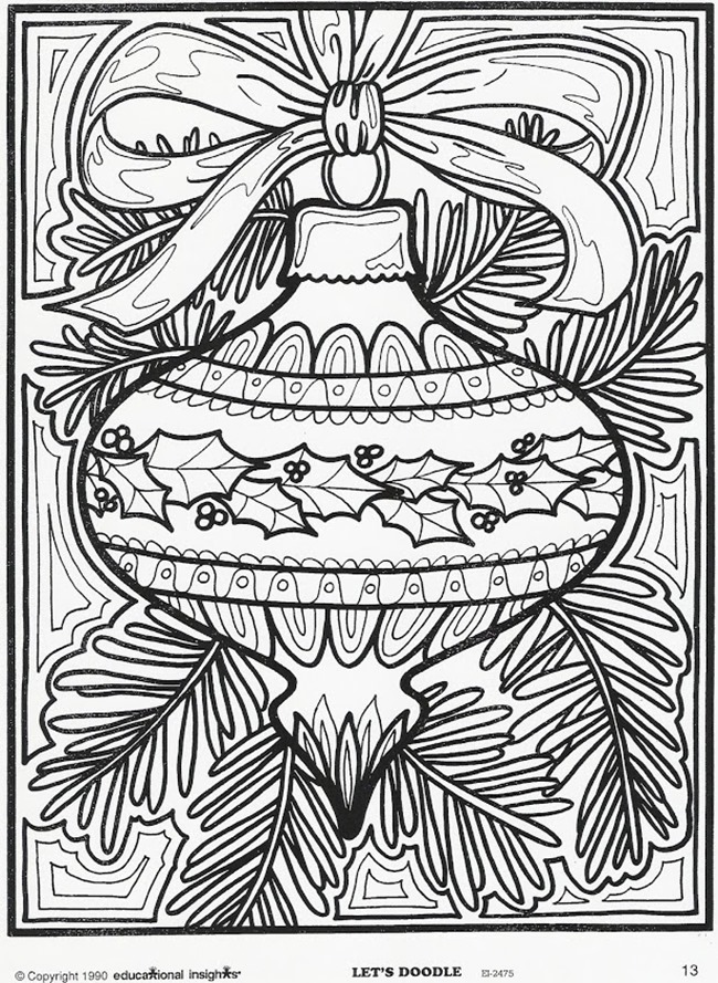 Christmas Printable Coloring Page - ornament for Christmas