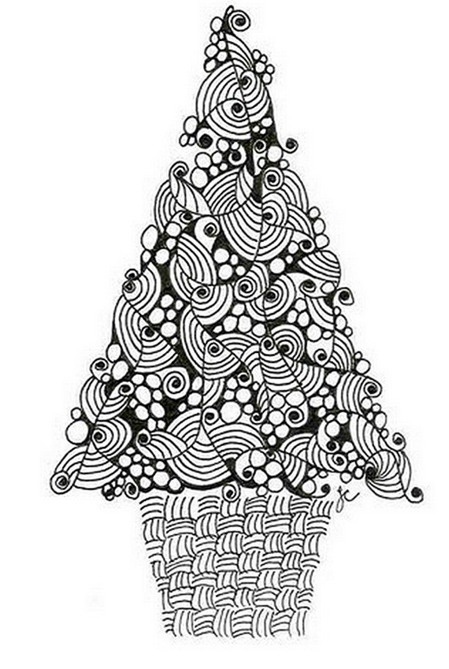 Christmas Printable Coloring Page -tree