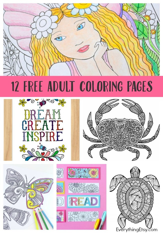 12 Free Printable Adult Coloring Pages for Summer ...