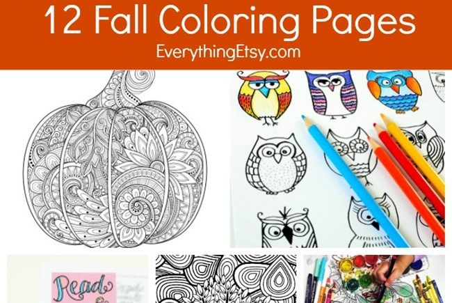12 Fall Coloring Pages for Adults {Free Printables}