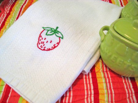 sublime strawberry tea towel