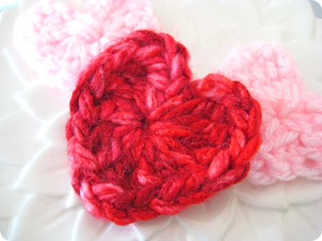 red crochet heart