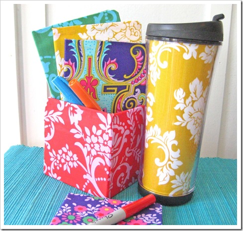 fabric covered box set and cup