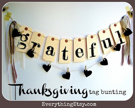 Thanksgiving tag bunting cover