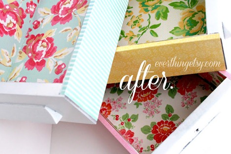 DIY Decoupaged Drawers ♥ EverythingEtsy.com                              