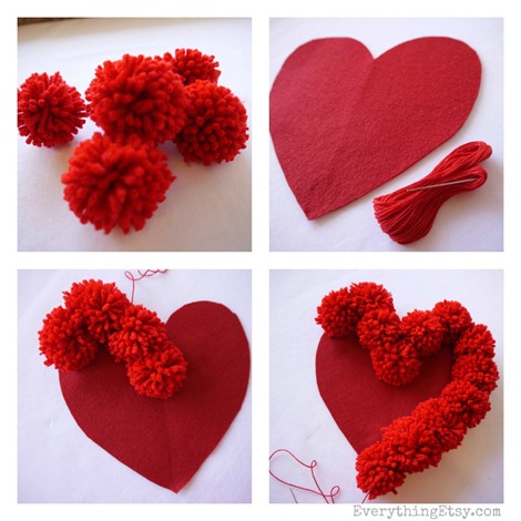 Pom Pom Heart Pillow Tutorial 2