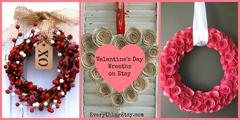 Valentine's Day Wreaths on Etsy