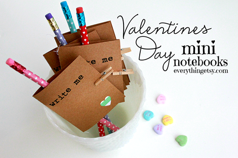 Valentines Day mini notebooks ♥ EverythingEtsy.com