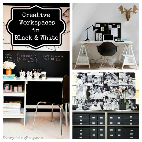 Creative Workspaces in Black & White