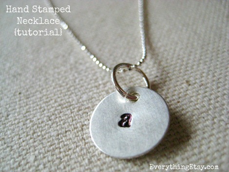 hand stamped jewelry initial necklace - all done