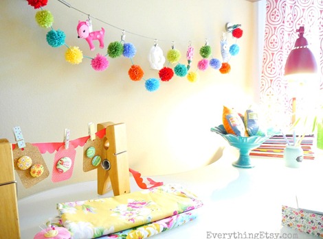 Craft Room @EverythingEtsy - Pom Pom Garland