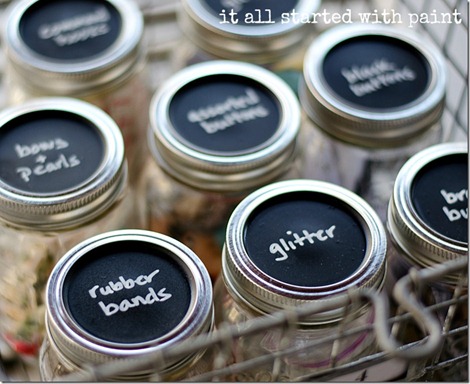 Craft Room Organization - Mason Jars