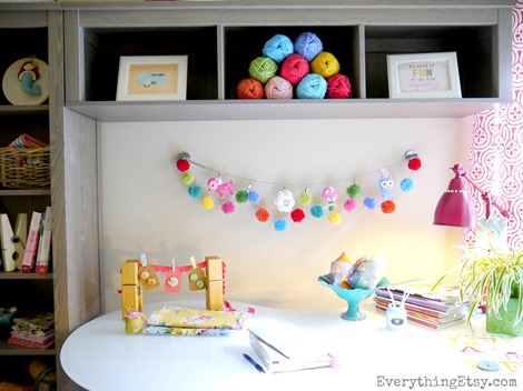 Craft Room - Pom Pom Garland @EverythingEtsy