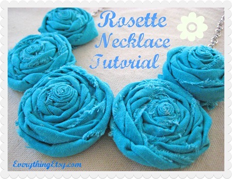 DIY Mother's Day Gift - Fabric Rosette Necklace