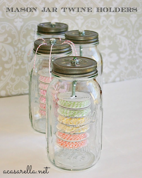 Mason jars with twine