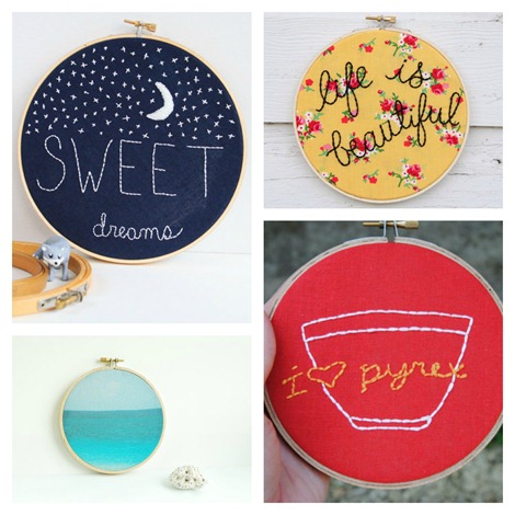 Embroidery Hoops on Etsy {more}