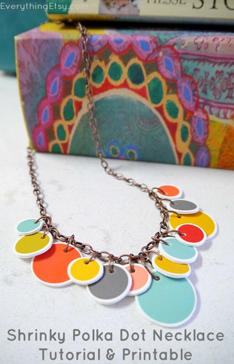 Shrinky Polka Dot Necklace Tutorial & Printable @EverythingEtsy