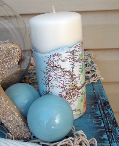 map candle diy