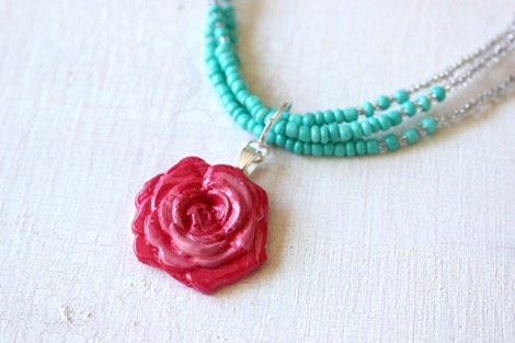 mod melt rose necklace