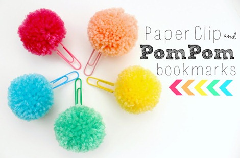 paperclip & pompom bookmarks ♥