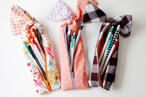 Back to School - knotted pencil pouch sewing tutorial