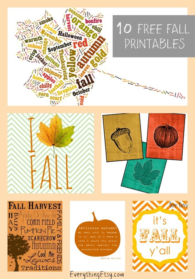 10 Free Fall Printables - Time to Welcome in Fall! - EverythingEtsy.com