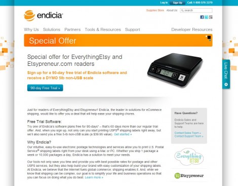 Endicia Offer Page