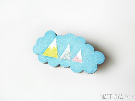 Geometric Cloud Brooch on Etsy