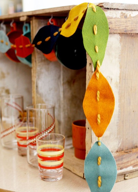 fall felt leaves garland