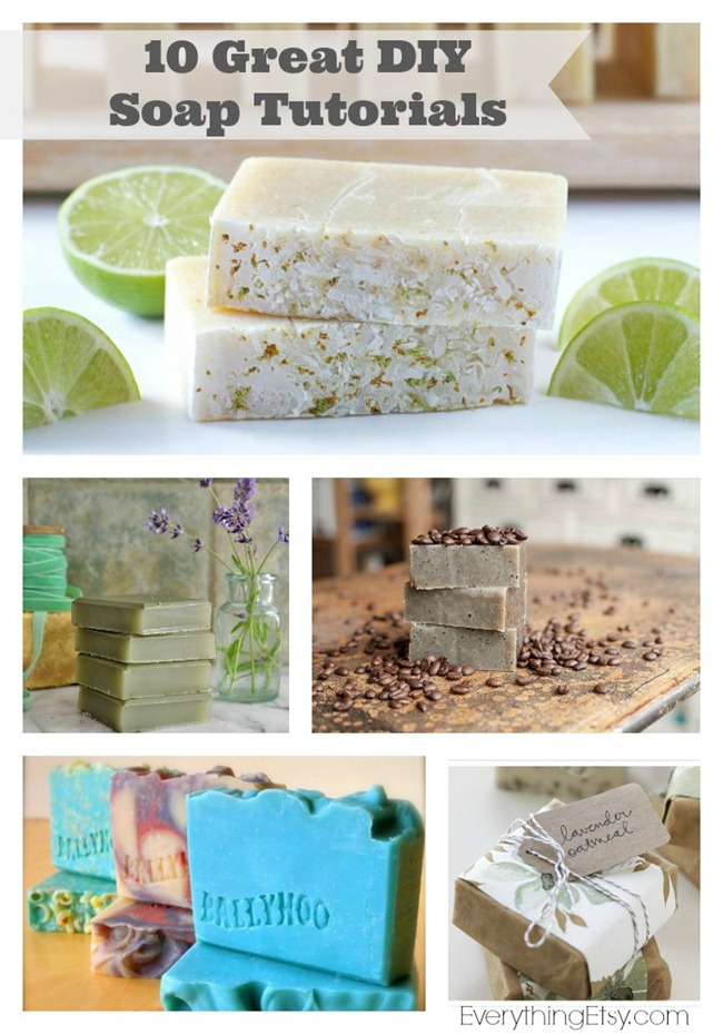 10 DIY Soap Tutorials - Great DIY Gifts! @EverythingEtsy