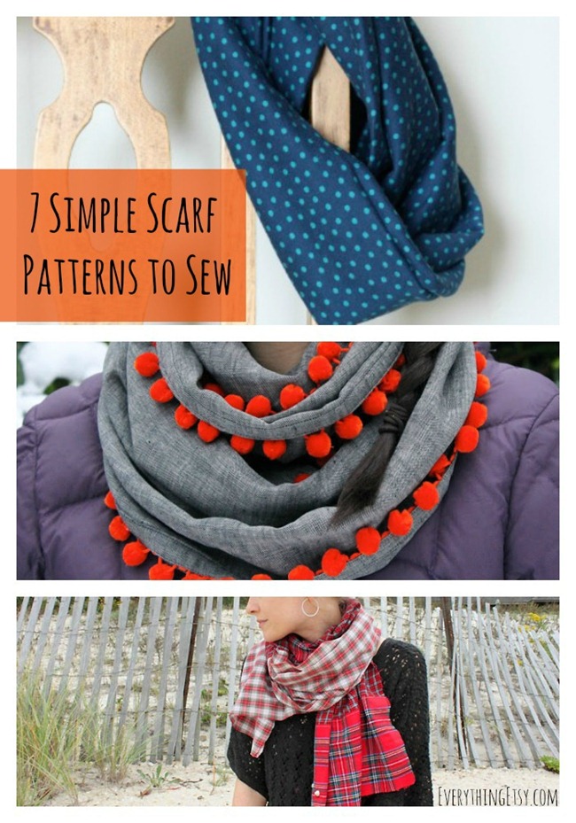 7 Simple Scarf Patterns to Sew - @EverythingEtsy