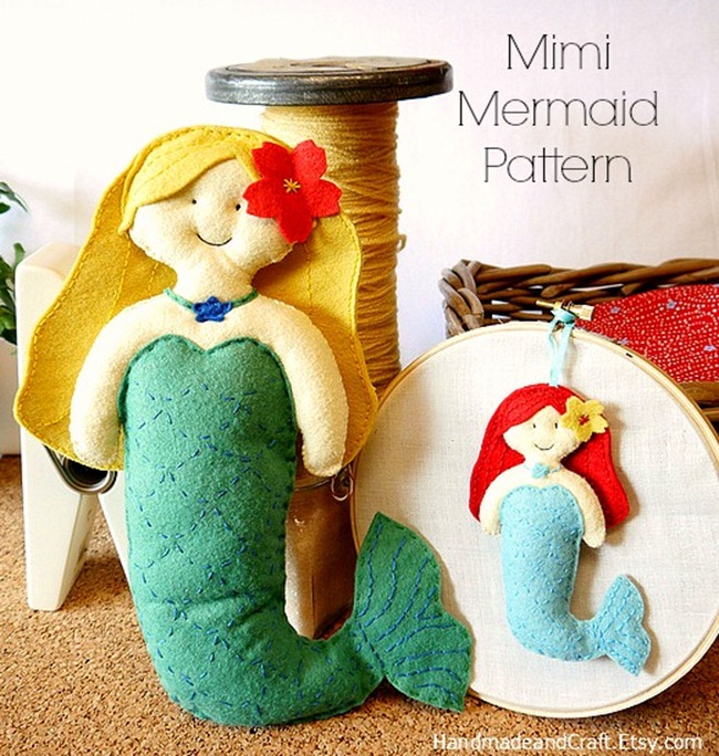 Mimi Mermaid Felt Pattern PDF - HandmadeandCraft.Etsy.com