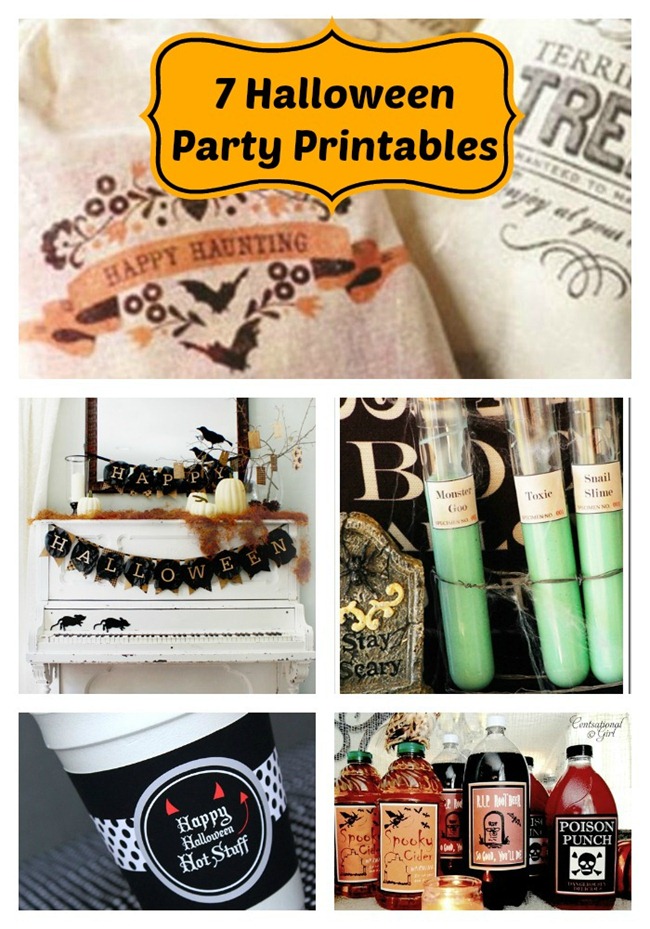 7 Halloween Party Printables {free}...this is awesome! 