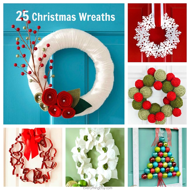 25 Christmas Wreaths - DIY Holiday Decorating on EverythingEtsy.com