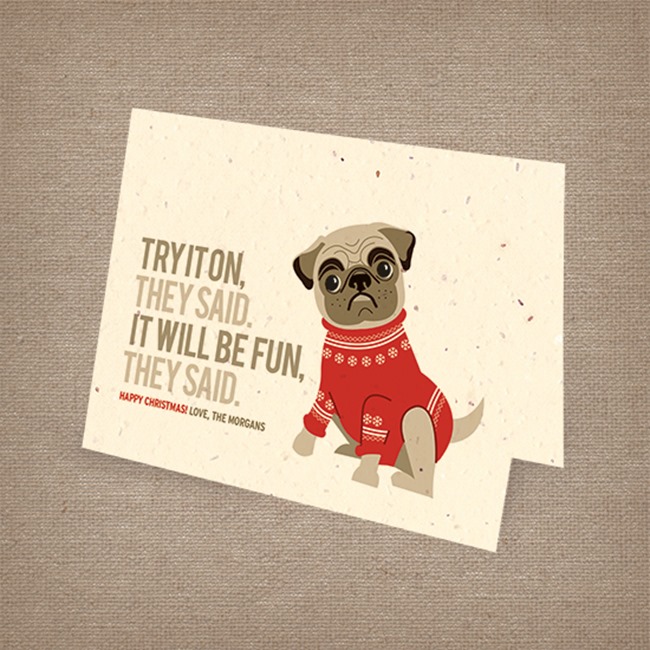 Botainical PaperWorks Pug Holiday Cards