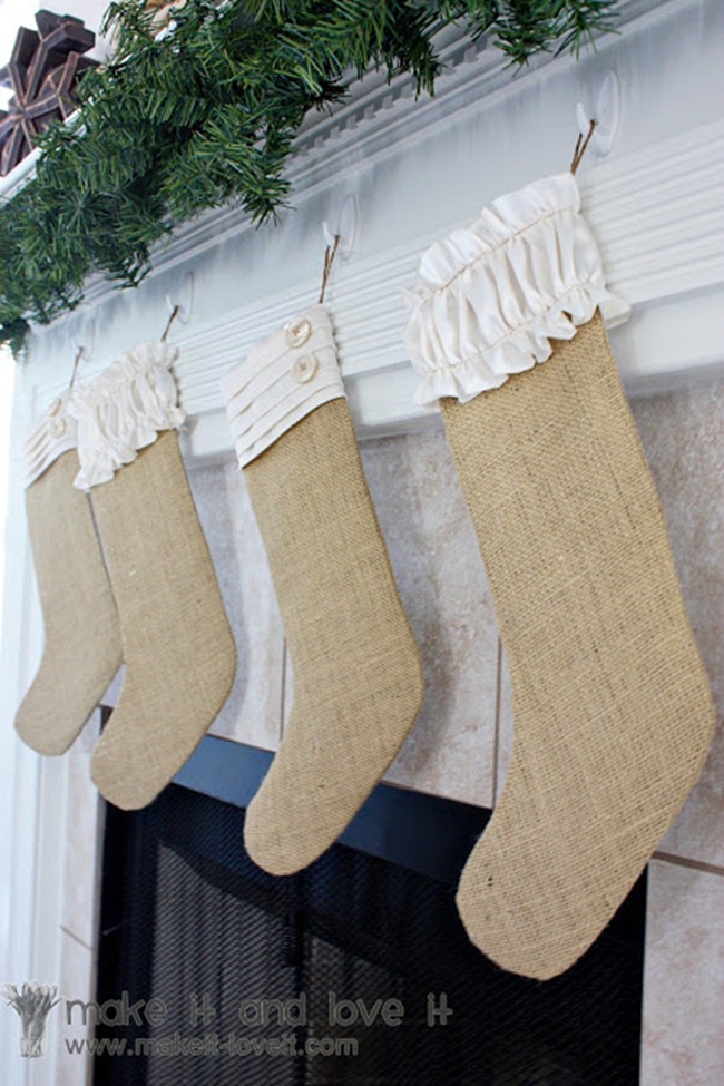 DIY stockings - burlap