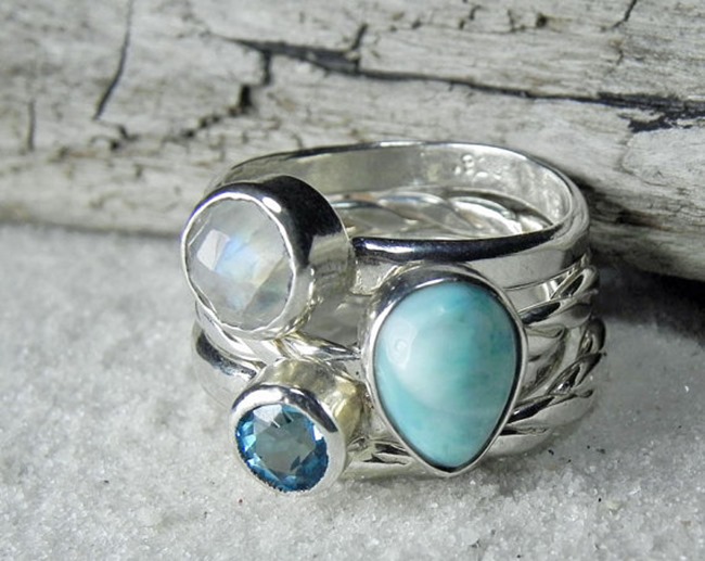 Everything Etsy Holiday Gift Guide - Stacking gemstone rings