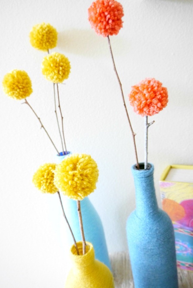 Pom Pom Flowers - Handmade Home - EverythingEtsy.com