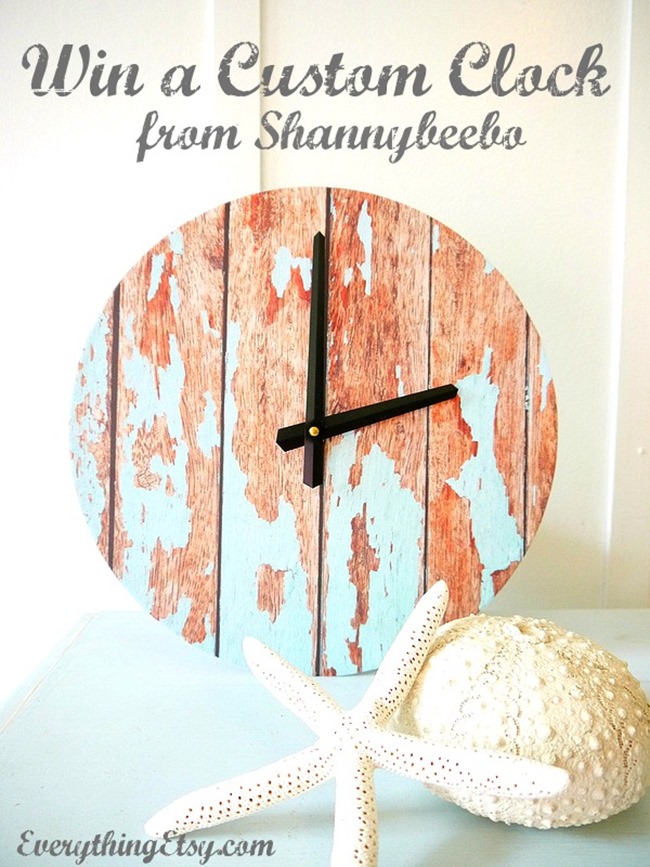 Win a custom clock from Shannybeeboo on EverythingEtsy.com - Click here to enter!