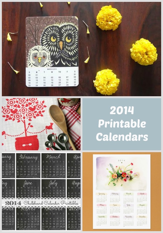 2014 Printable Calendars - Free - 7 Creative Designs on EverythingEtsy.com