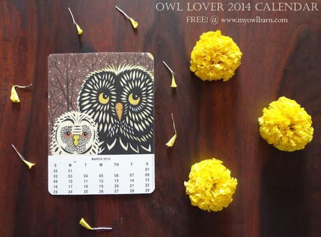 Free 2014 Owl Lovers Calendar - Printable - My Owl Barn